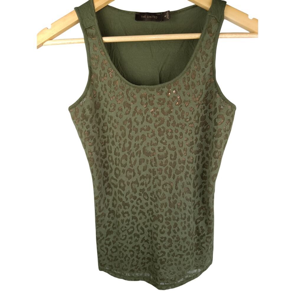 The Limited Olive Green Leopard-Print Tank Top